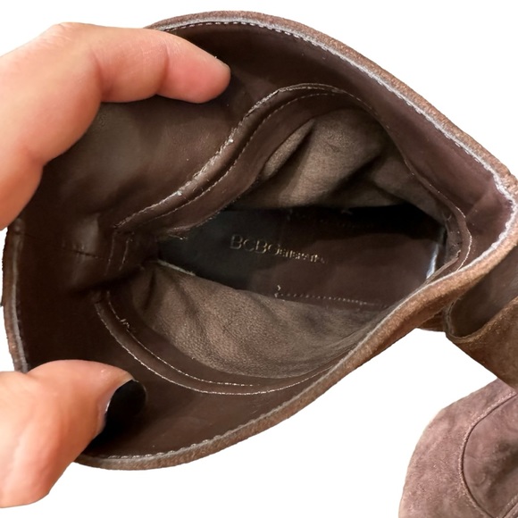 BCBG Suede Mixx Wedge Heel Ankle Booties in Dark Brown in Size US 6 / EU 36 - Picture 8 of 16